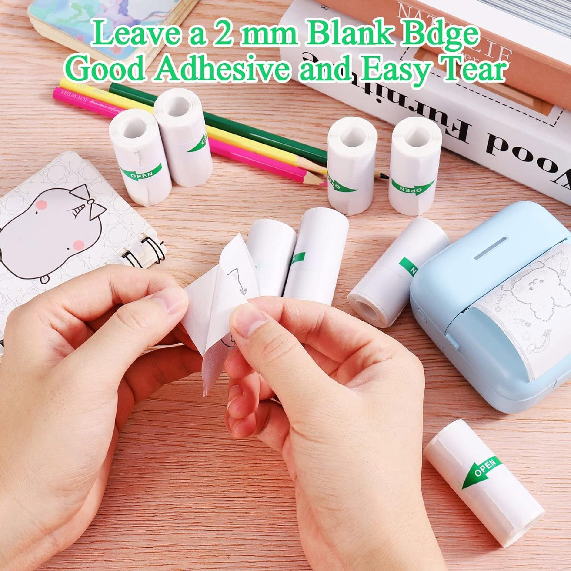 Combo X5 Papel Térmico Adhesivo 57mm-3mt